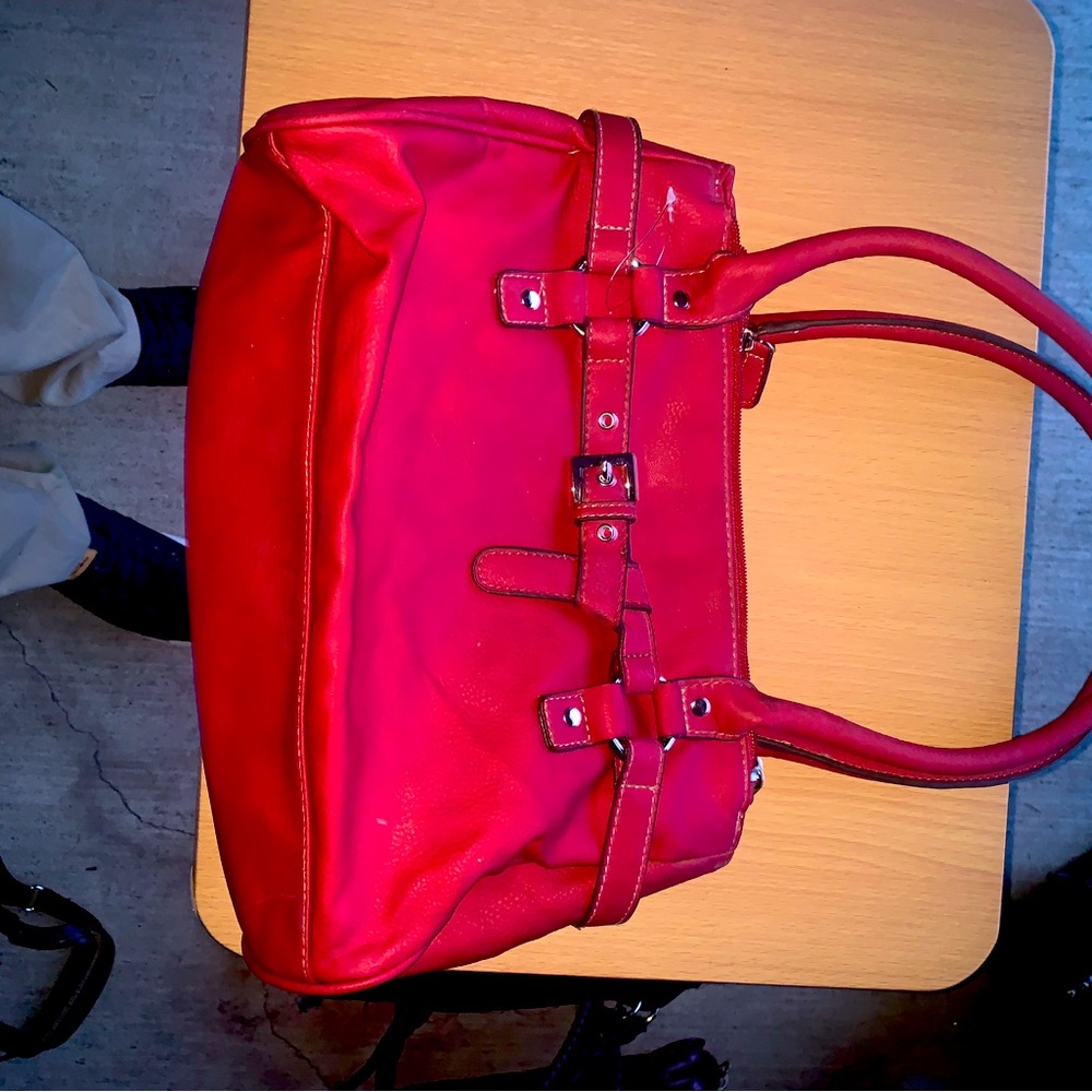 Beautiful red leather bag